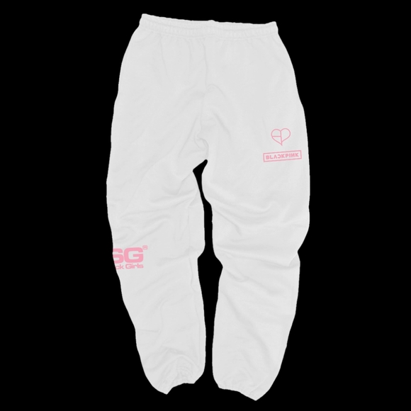 BLACKPINK WHITE UNISEX SWEATPANTS FEATURING LOVESICK GIRLS GRAPHICS - Picture 1 of 6
